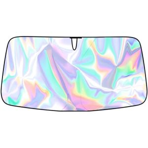 145x90cm Car Front Windshield Sunshade Colorful Laser Heat Insulation Sunscreen Sunshade Umbrella
