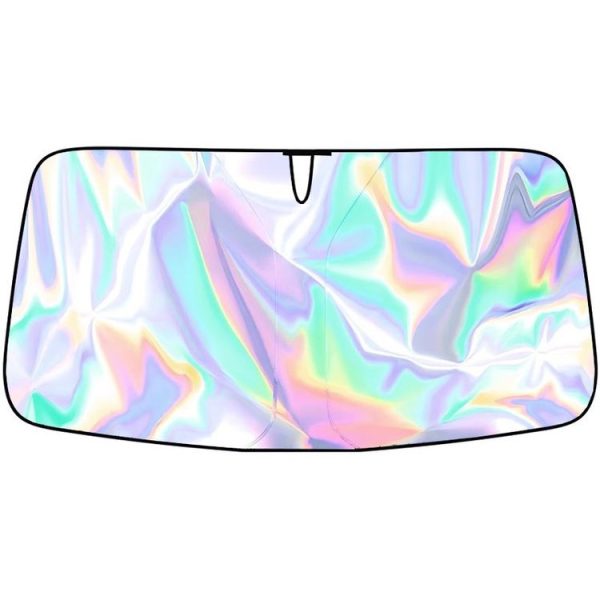 145x90cm Car Front Windshield Sunshade Colorful Laser Heat Insulation Sunscreen Sunshade Umbrella