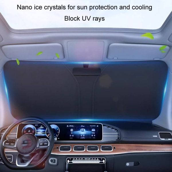 145x90cm Car Front Windshield Sunshade Colorful Laser Heat Insulation Sunscreen Sunshade Umbrella - Image 5