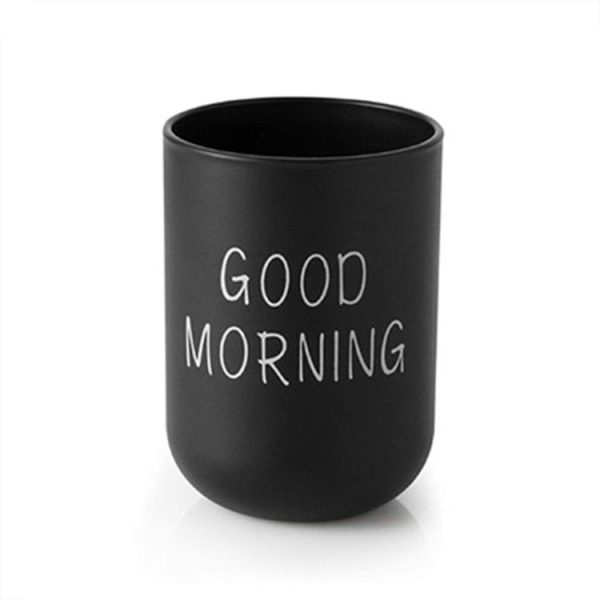 Household Handy Cleaning Mouthwash Cup Couple Washing and Brushing Cup (Black)