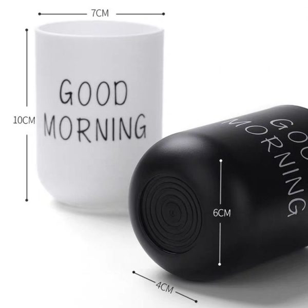 Household Handy Cleaning Mouthwash Cup Couple Washing and Brushing Cup (Black) - Image 2