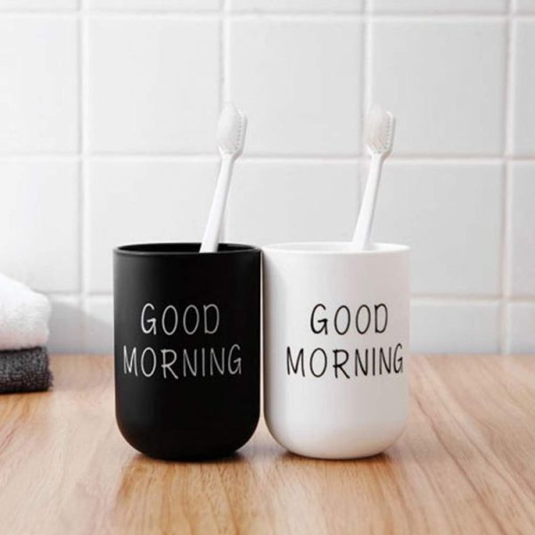 Household Handy Cleaning Mouthwash Cup Couple Washing and Brushing Cup (Black) - Image 3