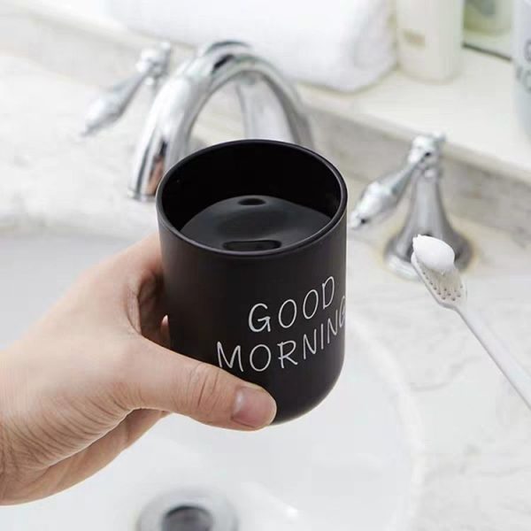 Household Handy Cleaning Mouthwash Cup Couple Washing and Brushing Cup (Black) - Image 4