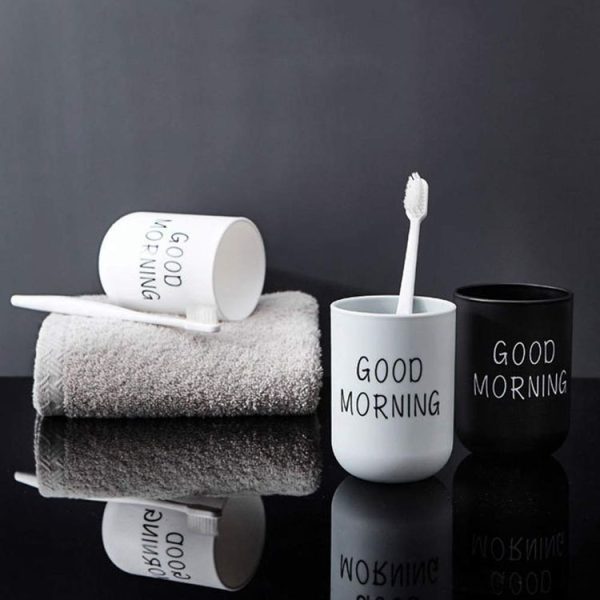 Household Handy Cleaning Mouthwash Cup Couple Washing and Brushing Cup (Black) - Image 6