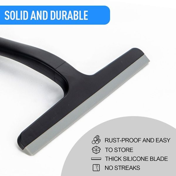 Plastic Glass Scraper Bathroom Glass Cleaning Tool (Black) - Image 3