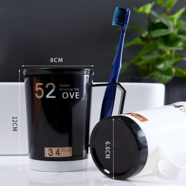 Thickened Wash Cup Home Couple Mouthwash and Brushing Cup (Black) - Image 2