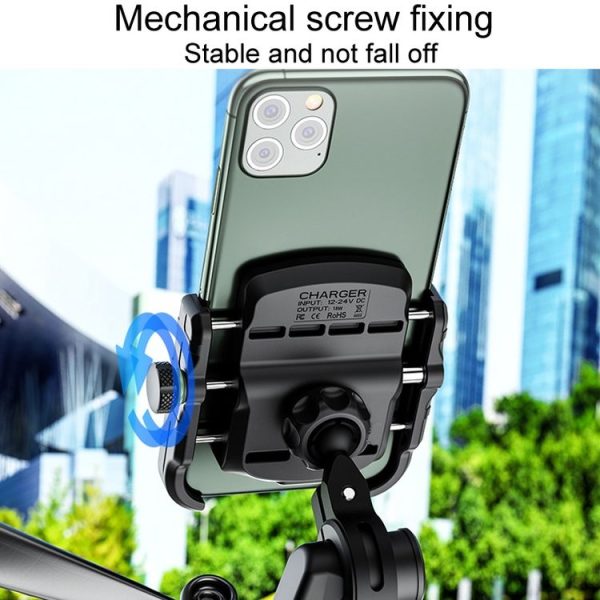 Kewig M8S Bicycle Aluminum Navigation Mount Outdoor Cycling Cell Phone Holder (Black) - Image 5
