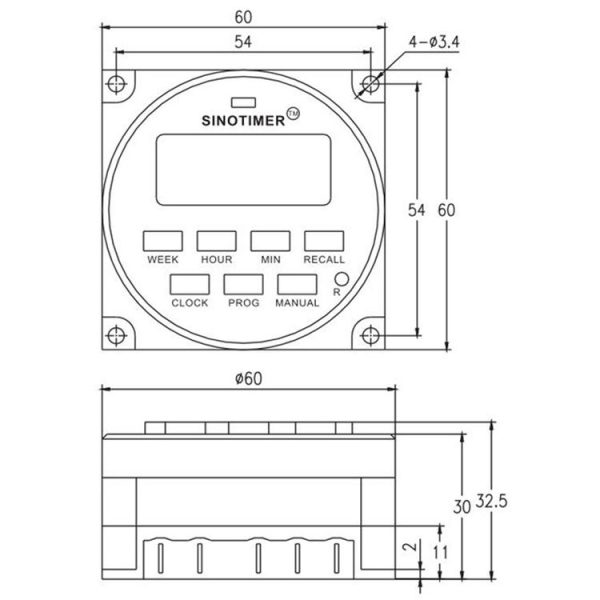 SINOTIMER Programmable Timer Switch Time Controller, Model: TM618H-1 110V - Image 5