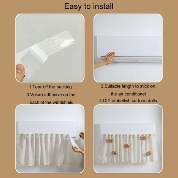 Air Conditioner Windshield Anti-Direct Blow Baby Windshield Curtain Dust Cover, Model: White Rabbit - Image 9