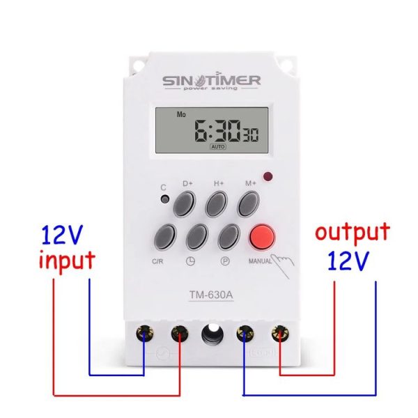 SINOTIMER TM630A-4 12V DC Timer Switch Din Rail Digital Weekly Programmable Time Relay - Image 3