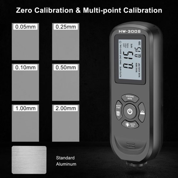 HW-300S High Precision Coating Thickness Gauge Anti-skid Paint Film Gauge (Orange Horizontal Screen) - Image 4