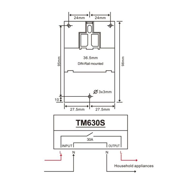 SINOTIMER TM630S-4 12V 30A Timer Switch 1 Second Interval Weekly Programmable Time Relay - Image 6