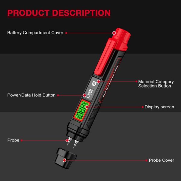 HABOTEST Wood Moisture Content Rapid Tester - Image 4