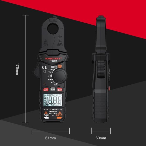 HABOTEST Mini Clamp Multimeter Portable Digital Ammeter - Image 3