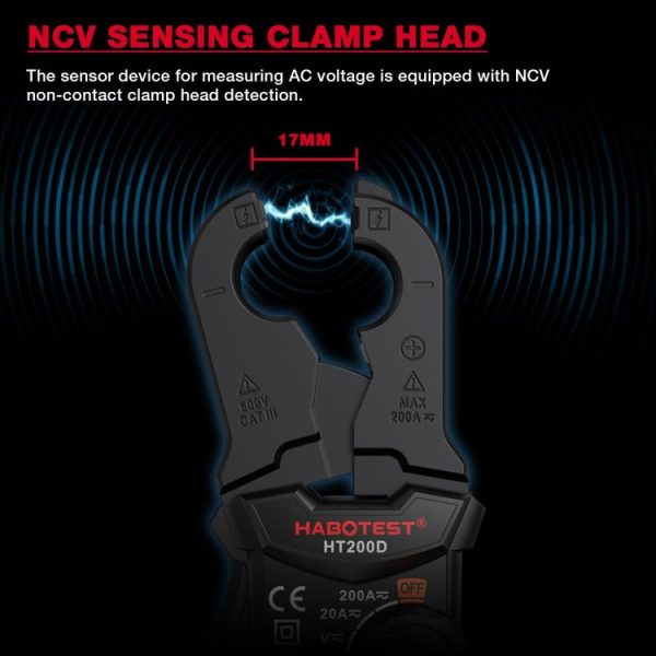 HABOTEST Mini Clamp Multimeter Portable Digital Ammeter - Image 6
