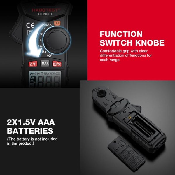 HABOTEST Mini Clamp Multimeter Portable Digital Ammeter - Image 9