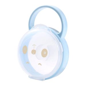 Baby Cartoon Panda Pacifier Storage Case Portable Pacifier Transparent Dust Box (Blue)
