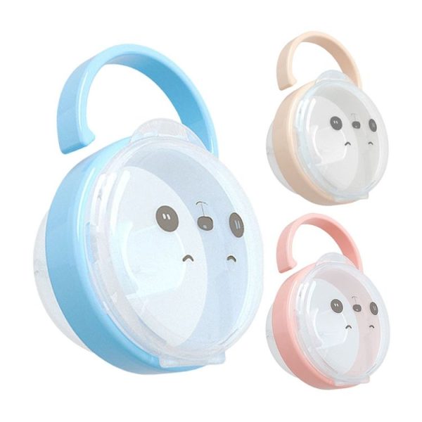 Baby Cartoon Panda Pacifier Storage Case Portable Pacifier Transparent Dust Box (Blue) - Image 3