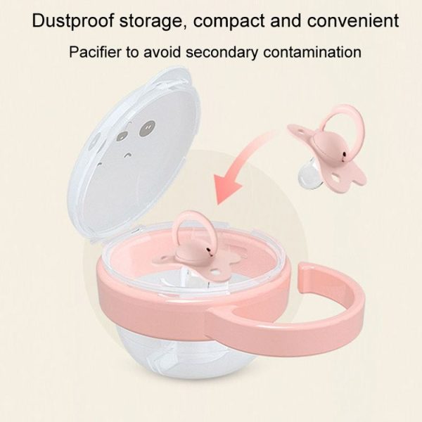 Baby Cartoon Panda Pacifier Storage Case Portable Pacifier Transparent Dust Box (Blue) - Image 5