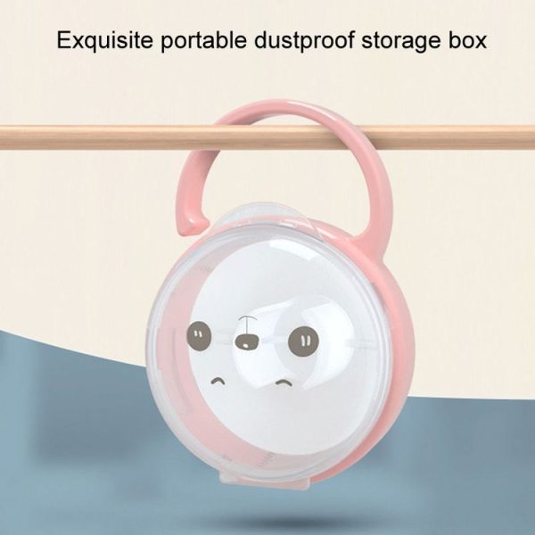 Baby Cartoon Panda Pacifier Storage Case Portable Pacifier Transparent Dust Box (Blue) - Image 7