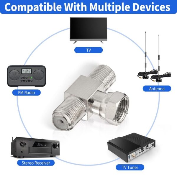 F Type Splitter 3 Way Connector F Male To Dual F Female Coaxial Connector Adapter - Image 5