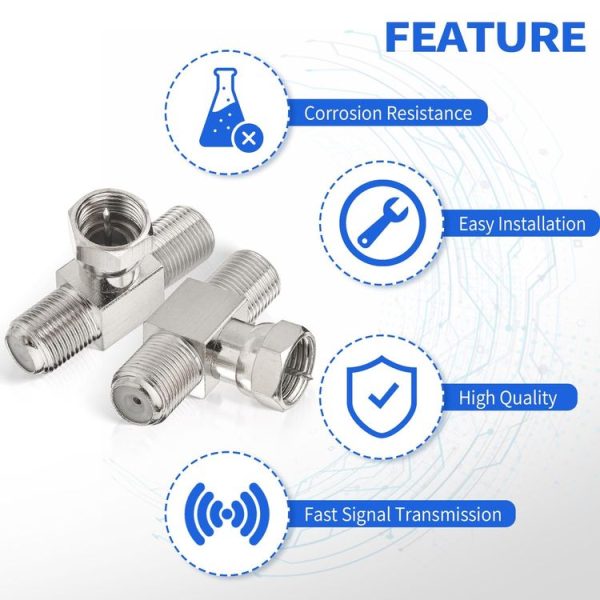 F Type Splitter 3 Way Connector F Male To Dual F Female Coaxial Connector Adapter - Image 7