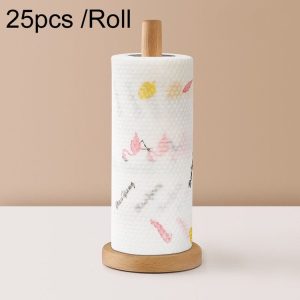 25pcs / Roll Thickened Disposable Dishwashing Cloth Rag Wet And Dry Oil-absorbing Kitchen Paper