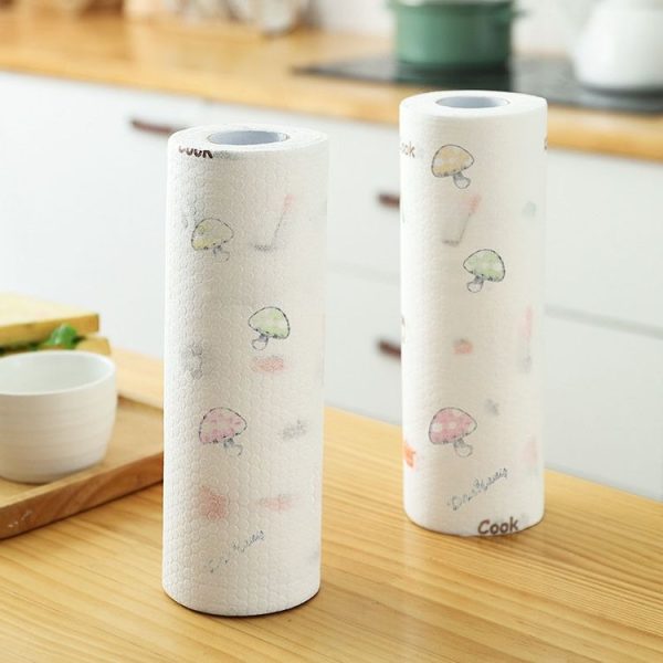 25pcs / Roll Thickened Disposable Dishwashing Cloth Rag Wet And Dry Oil-absorbing Kitchen Paper - Image 2