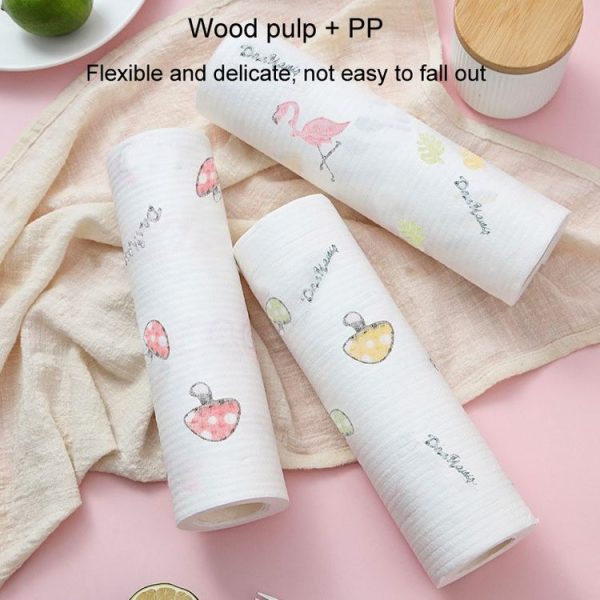 25pcs / Roll Thickened Disposable Dishwashing Cloth Rag Wet And Dry Oil-absorbing Kitchen Paper - Image 3