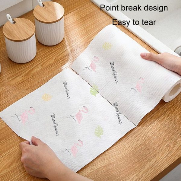25pcs / Roll Thickened Disposable Dishwashing Cloth Rag Wet And Dry Oil-absorbing Kitchen Paper - Image 5