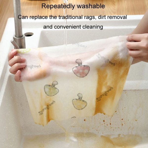 25pcs / Roll Thickened Disposable Dishwashing Cloth Rag Wet And Dry Oil-absorbing Kitchen Paper - Image 6
