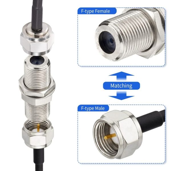 F Type Adapter F Female To Female Bulkhead Connector Coax Barrel Connector For Video Cables - Image 2