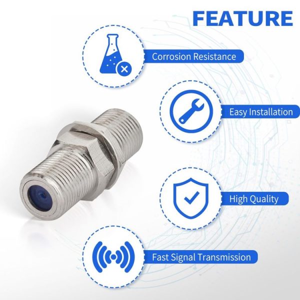 F Type Adapter F Female To Female Bulkhead Connector Coax Barrel Connector For Video Cables - Image 4