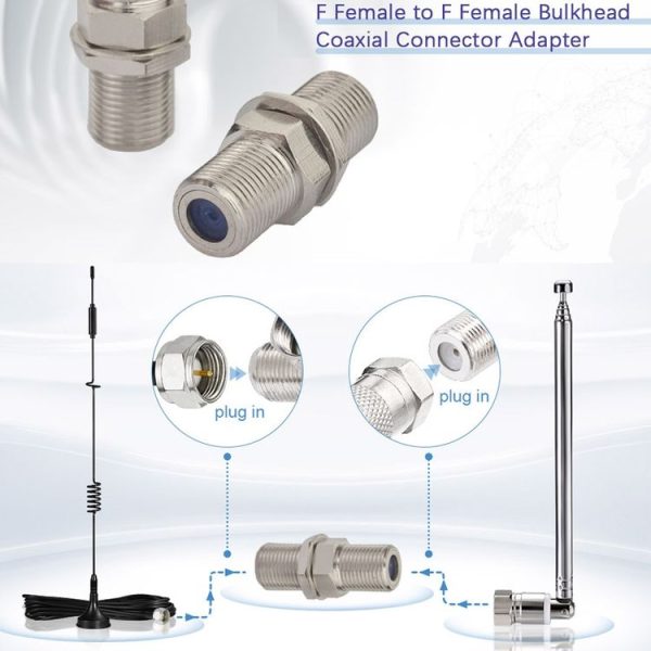 F Type Adapter F Female To Female Bulkhead Connector Coax Barrel Connector For Video Cables - Image 7