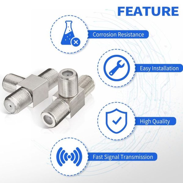 F Type Splitter 3 Way F Female To Dual F Female Coaxial Connector Adapter - Image 3