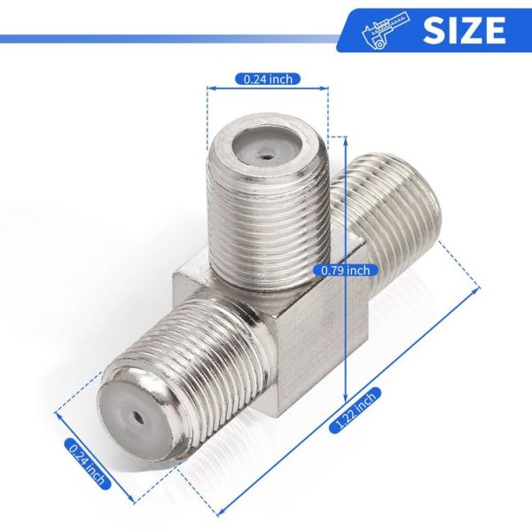 F Type Splitter 3 Way F Female To Dual F Female Coaxial Connector Adapter - Image 4