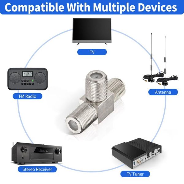 F Type Splitter 3 Way F Female To Dual F Female Coaxial Connector Adapter - Image 6