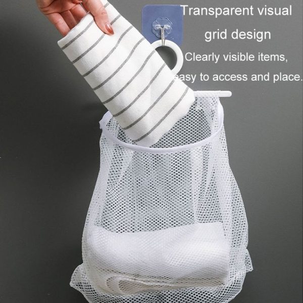 Wall Hanging Storage Bag Drying Underwear Mesh Pocket Cosmetic Storage Hanging Bag, Model: Without Lace - Image 10