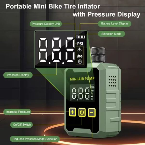 Mini Electric Smart Air Pump for Outdoor Cycling (B1) - Image 8