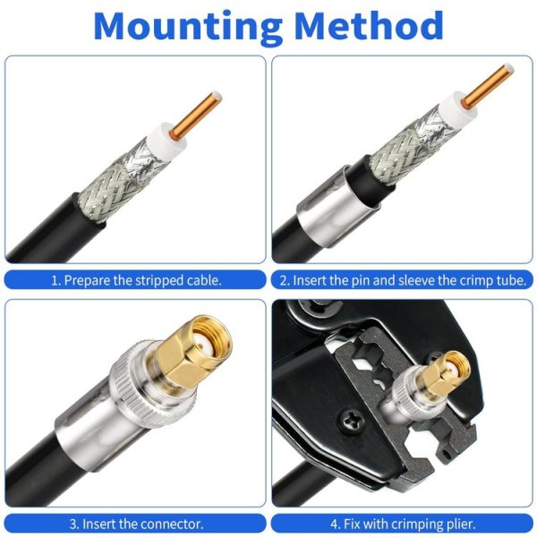 10pcs / Pack RP-SMA Male Crimp Solder Connector For LMR-400 / Belden-9913 / RG8 / RG213 Coaxial Cable - Image 5