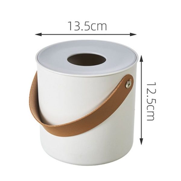 Portable Home Tissue Box Coffee Table Restaurant Desktop Napkin Storage Box, Style: Round - Image 2