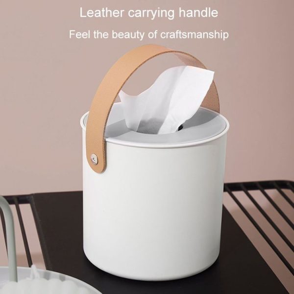 Portable Home Tissue Box Coffee Table Restaurant Desktop Napkin Storage Box, Style: Round - Image 6