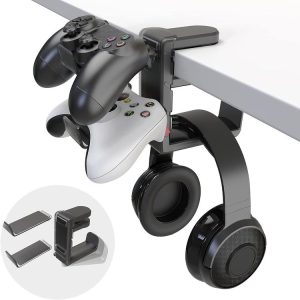 360 Degree Rotation Headset Bracket With Game Handle Organizer (Black)