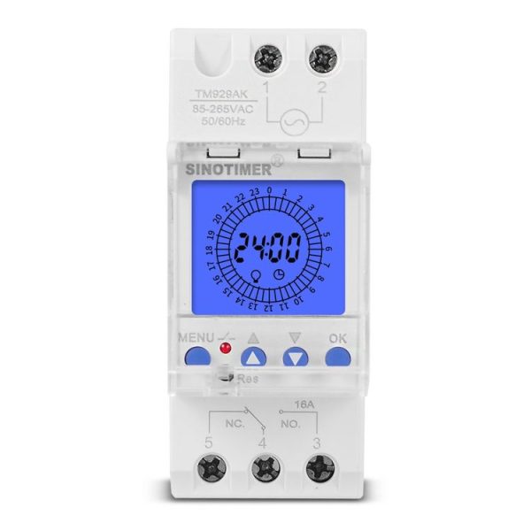 SINOTIMER TM929AKL 85-265V 16A 24hrs Digital Analogue Din Module Time Switch With Backlight