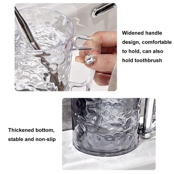 Transparent Water Ripple Mouthwash Cup Household Couple Toothbrush Cup (White) - Image 3