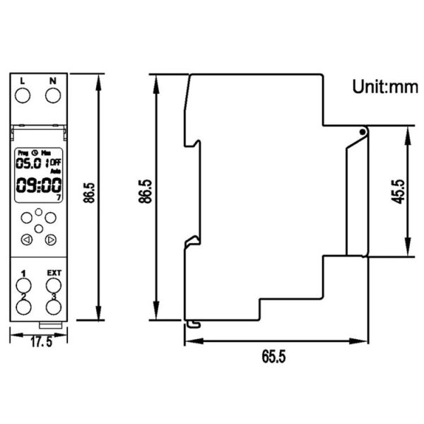SINOTIMER TM610-2 220V 18mm Width Weekly Programmable Digital Timer Switch - Image 4