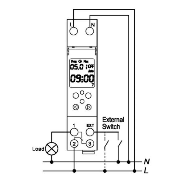 SINOTIMER TM610-2 220V 18mm Width Weekly Programmable Digital Timer Switch - Image 5