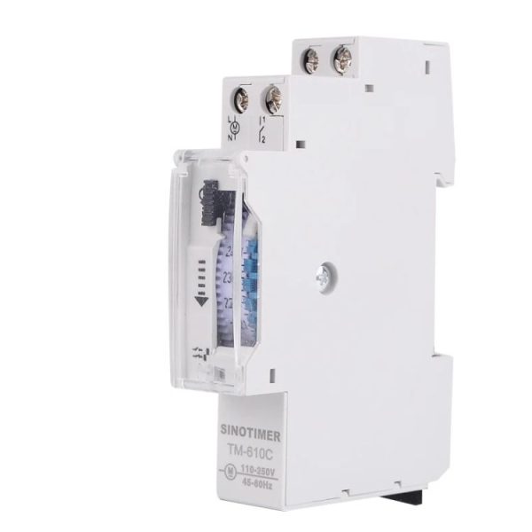 SINOTIMER TM610C 110-250V 16A Quartz Mechanical Timer 24 Hours Programmable Din Rail Relay