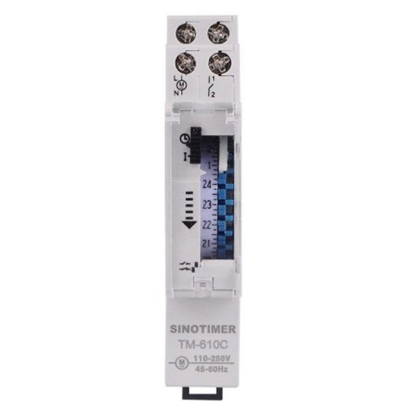 SINOTIMER TM610C 110-250V 16A Quartz Mechanical Timer 24 Hours Programmable Din Rail Relay - Image 3