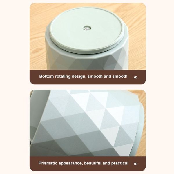 Desktop Rotating Pen Holder Large Capacity Stationery Storage Box Makeup Brush Storage Bucket (Green) - Image 4